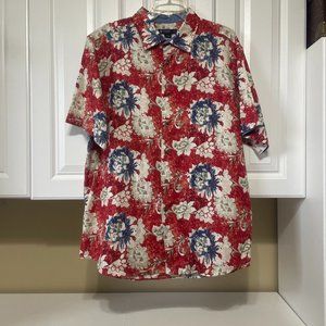 Daniel Cremieux Mens XL Short Sleeve Button Up Colorful Floral Hawaiian Shirt